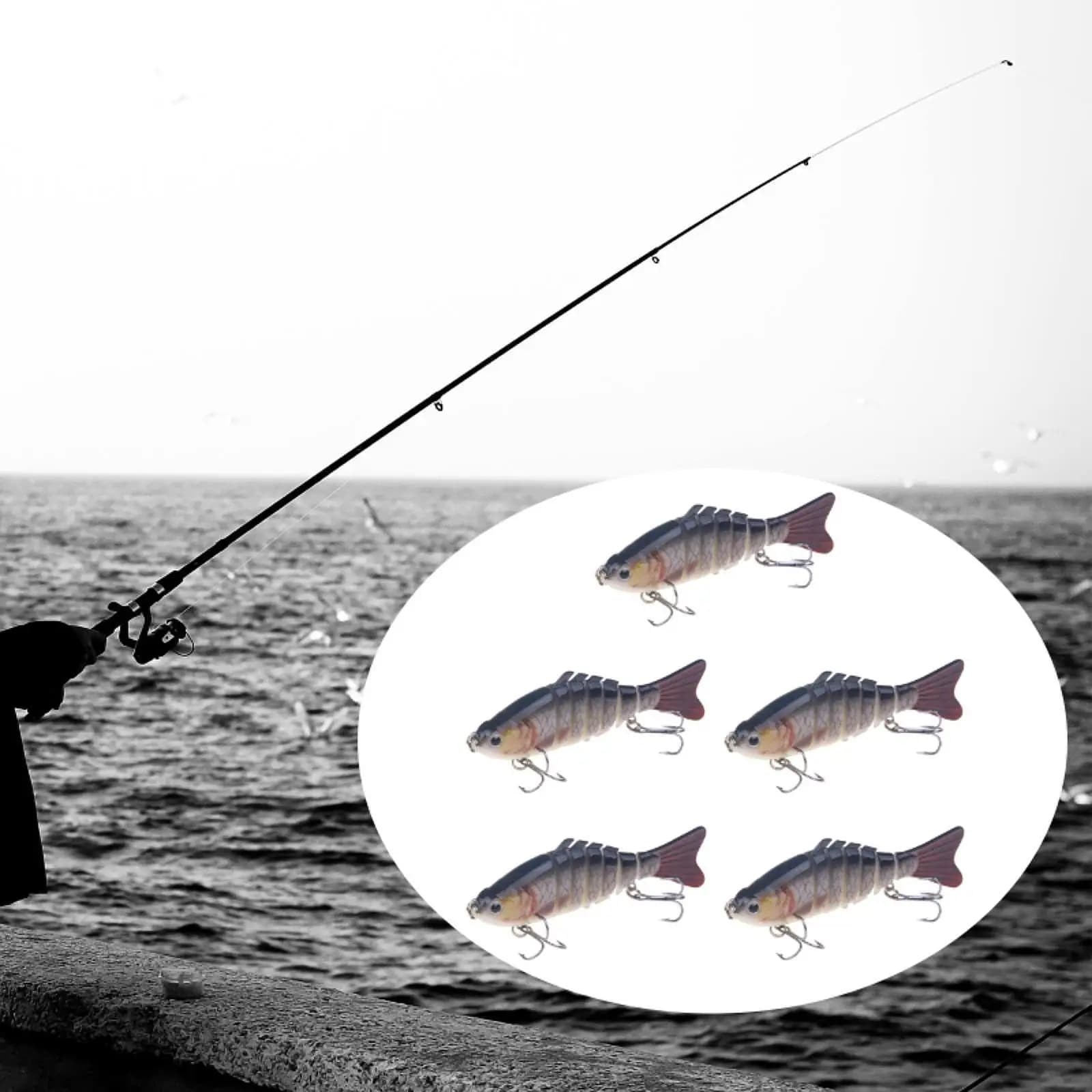 5 pezzi Swimbaits esche da pesca acqua dolce acqua salata Topwater esche da nuoto esche dure per luccio Walleye forniture per la pesca alla trota