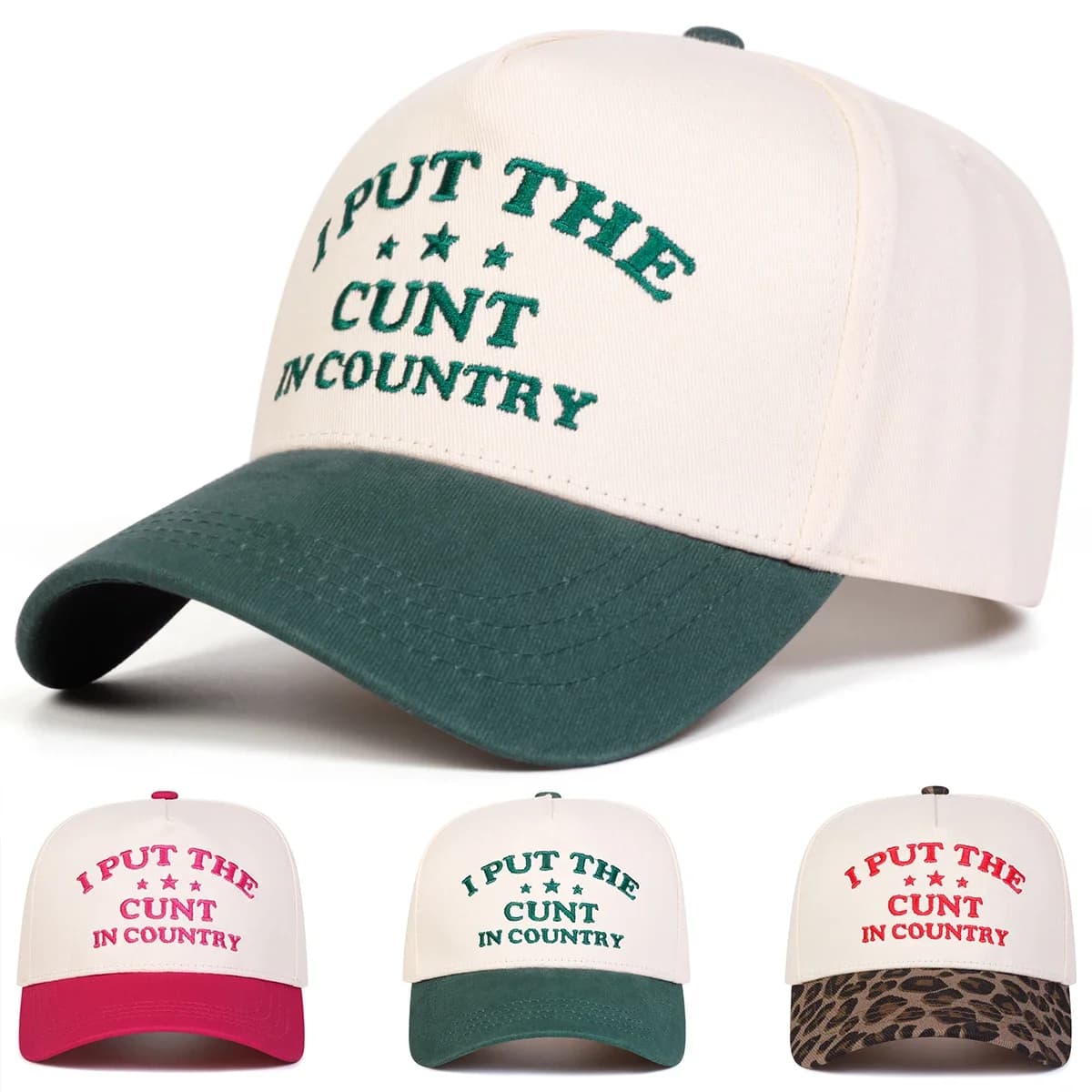 Cappellini da Baseball Unisex con Ricamo 'I PUT THE Letter', Cappelli Casual Regolabili per Primavera e Autunno, Cappello Protettivo Solare, Berretto Sportivo