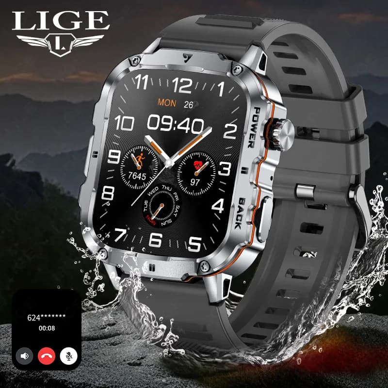 Smartwatch Militare Robusto 2026 da Uomo, Orologio da Esterno Impermeabile IP68 con Display da 1.95" e Chiamata Bluetooth con Assistente Vocale AI per Android e iOS
