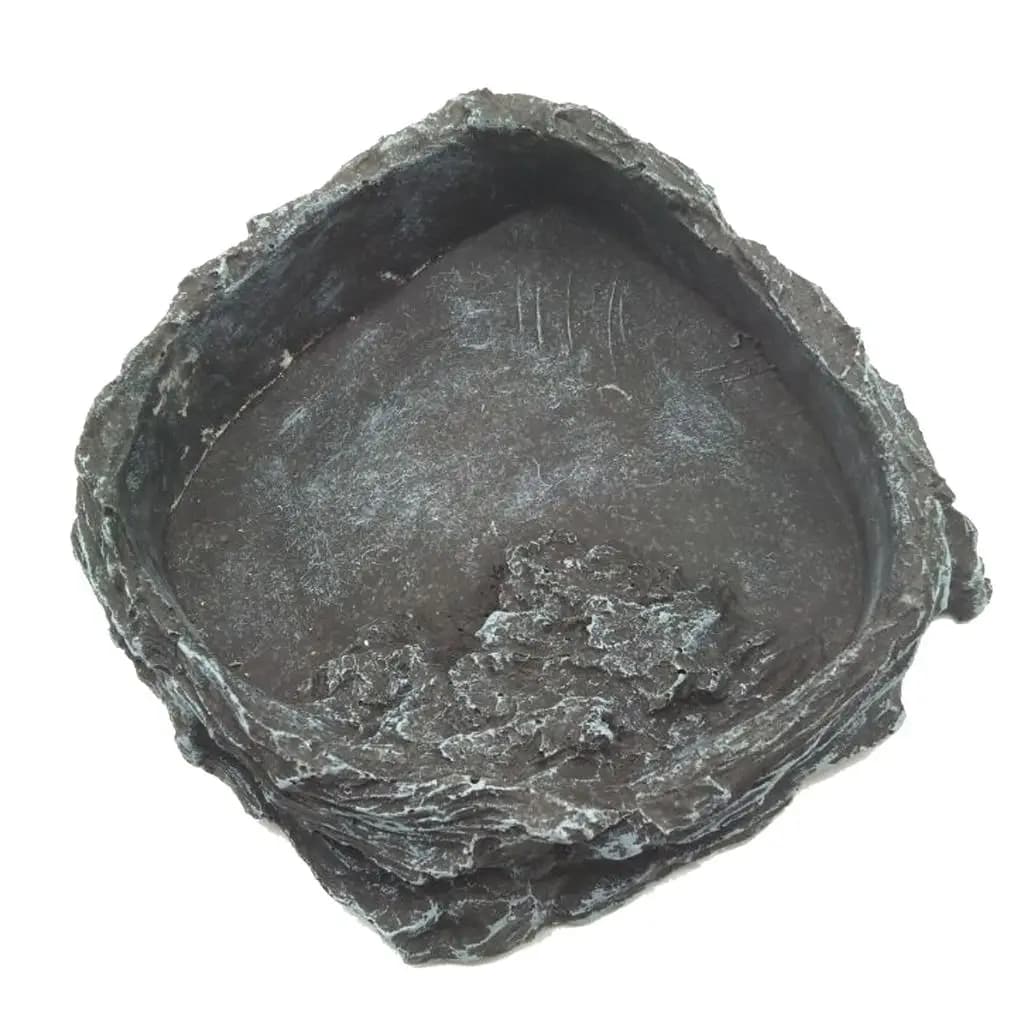 Accessori per Rettili, Ciotola in Resina per Cibo e Acqua, Piatto Poco Profondo ad Angolo per Tartarughe, Lucertole, Gechi e Ragni
