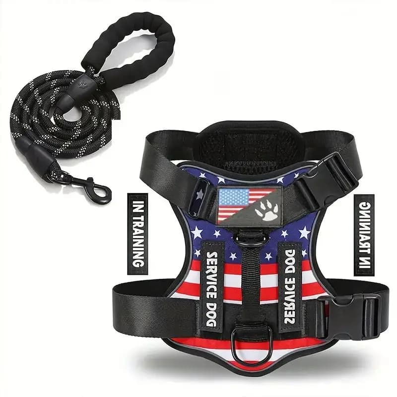 Set of breast and leash for dogs, sling for escape-proof dog vests without pulling with reflective rope for dog walk