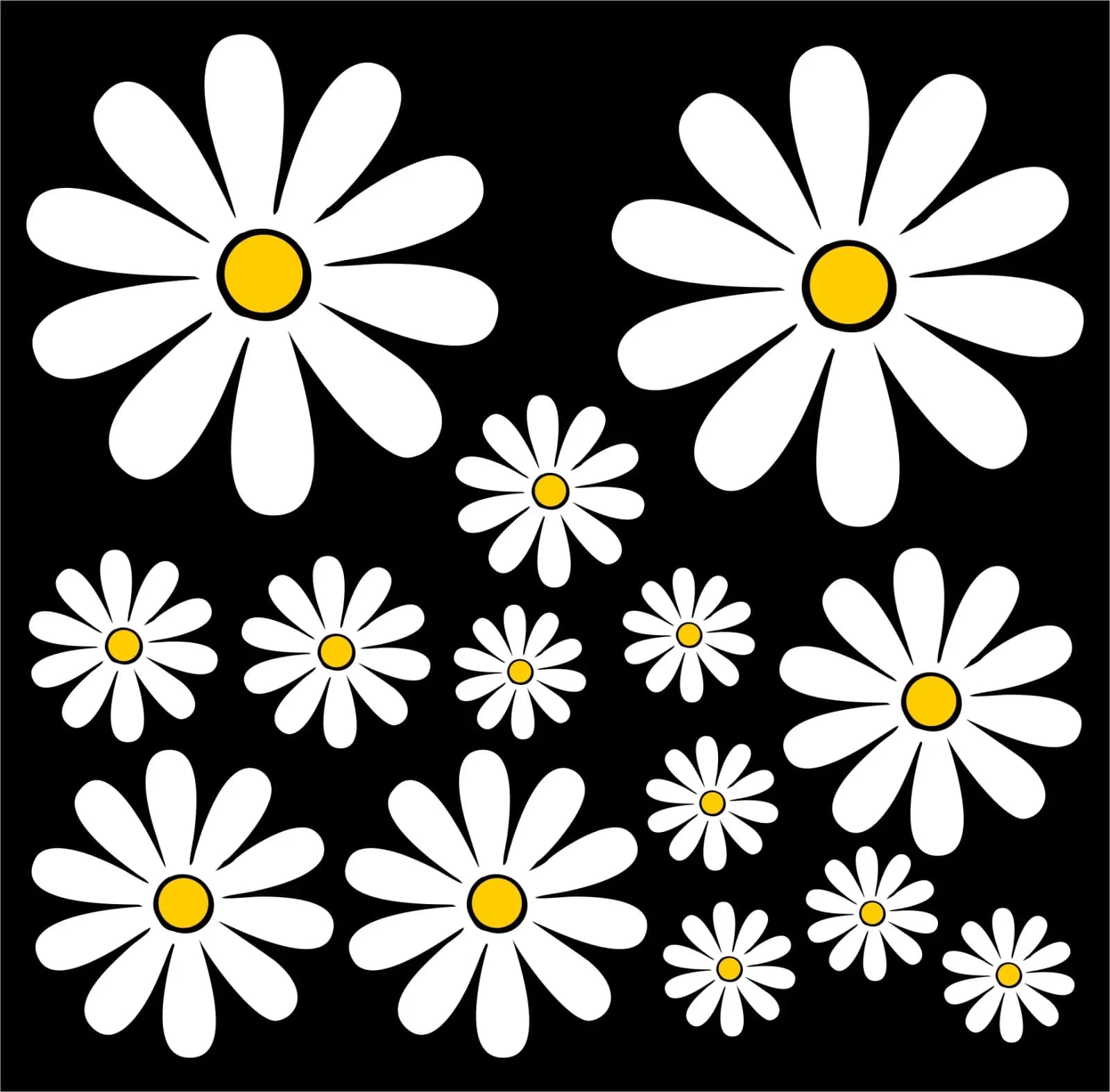 15 cm cute outdoor daisy, custom PVC stickers on decals for motorcycle decals personality, auto accessories PVC decoration