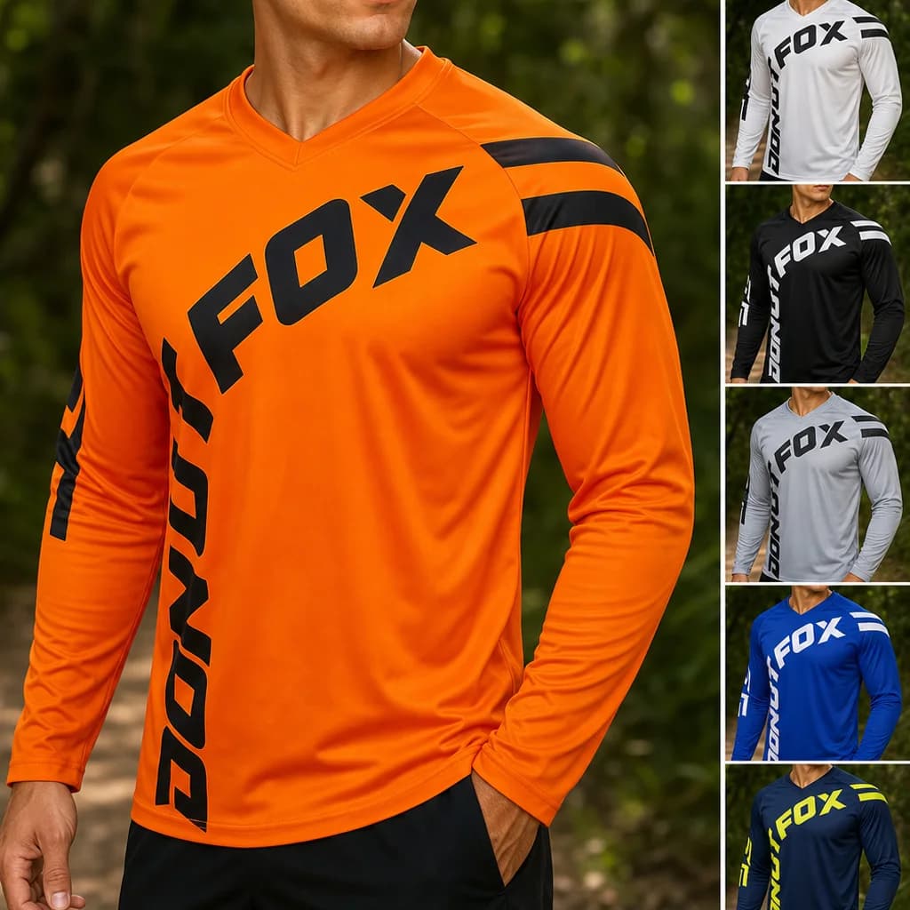 Adult Male Functional Long Sleeve Cycling Shirt, Mountain Biking Outdoor Hiking Camping Quick‑Dry Lightweight Sportswear