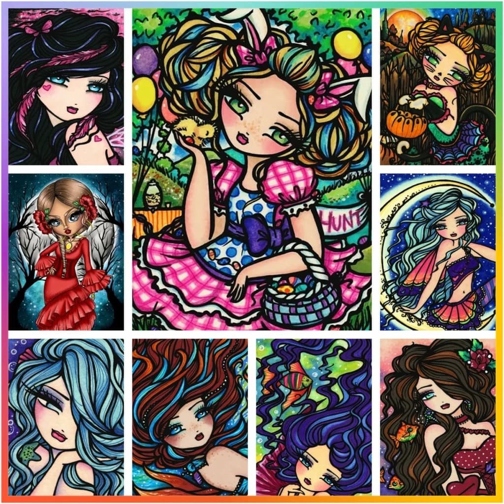 Long Hair Girl Mosaic Embroidery Pictures Creation Diamond Painting Cross Stitch Home Decor 5D DIY Art New Collection