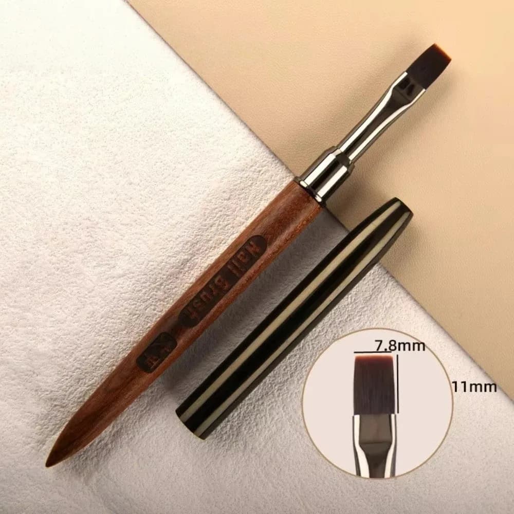 Pennello in legno per nail art, pennello per pittura fai da te, pennello per gel che non lancia peli, senza tracce di pennello, con cappuccio a penna, pennello liner per nail art