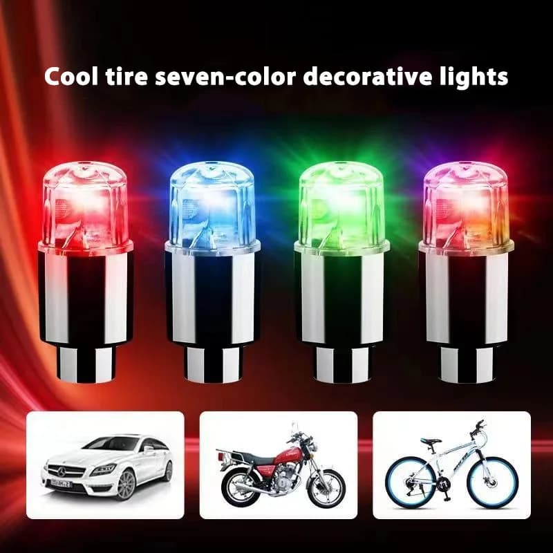 2 pcs colored lights for valves wheel LED bikes stoppers valves tires wheel auto cover valve bicycle dust universal
