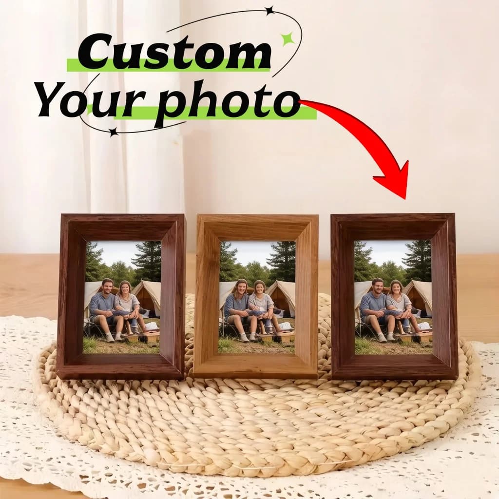Cornice Fotografica da Scrivania Personalizzata, Design Stereoscopico in Legno, Decorazione Autoportante per Ufficio