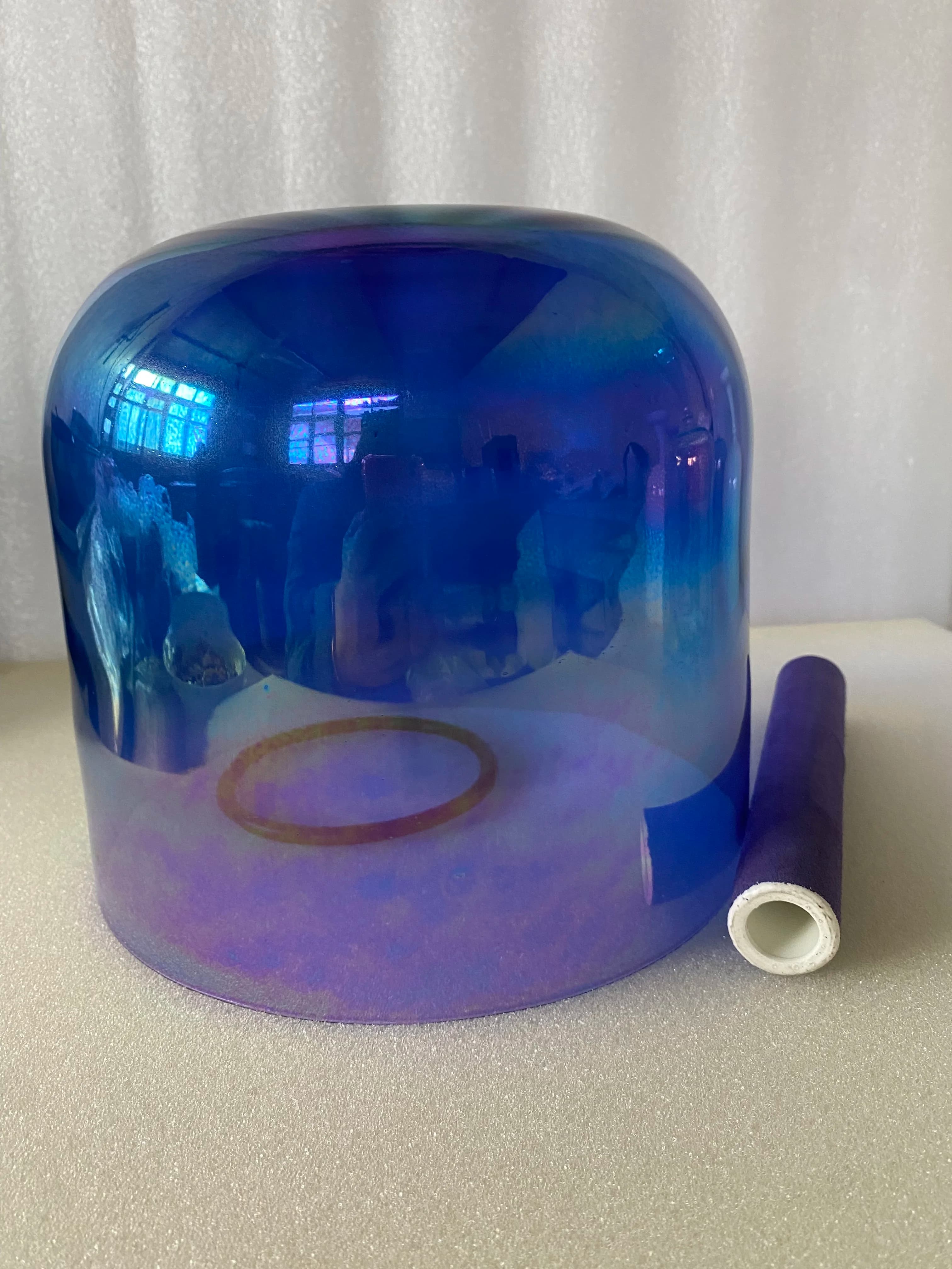 3rd octave 432Hz A# Pineal or A Third eye chakra about 7" crystal singing bowl titanium cosmic purple for music therapy healing
