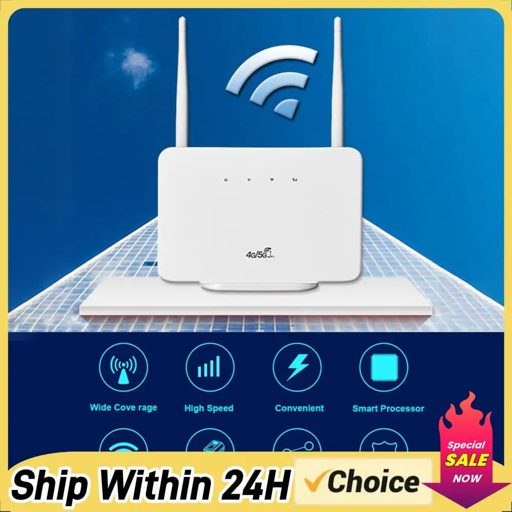Router WiFi 300Mbps Router 4G Modem Wireless con Antenna Esterna e Slot per Scheda SIM Spina EU Connessione Internet