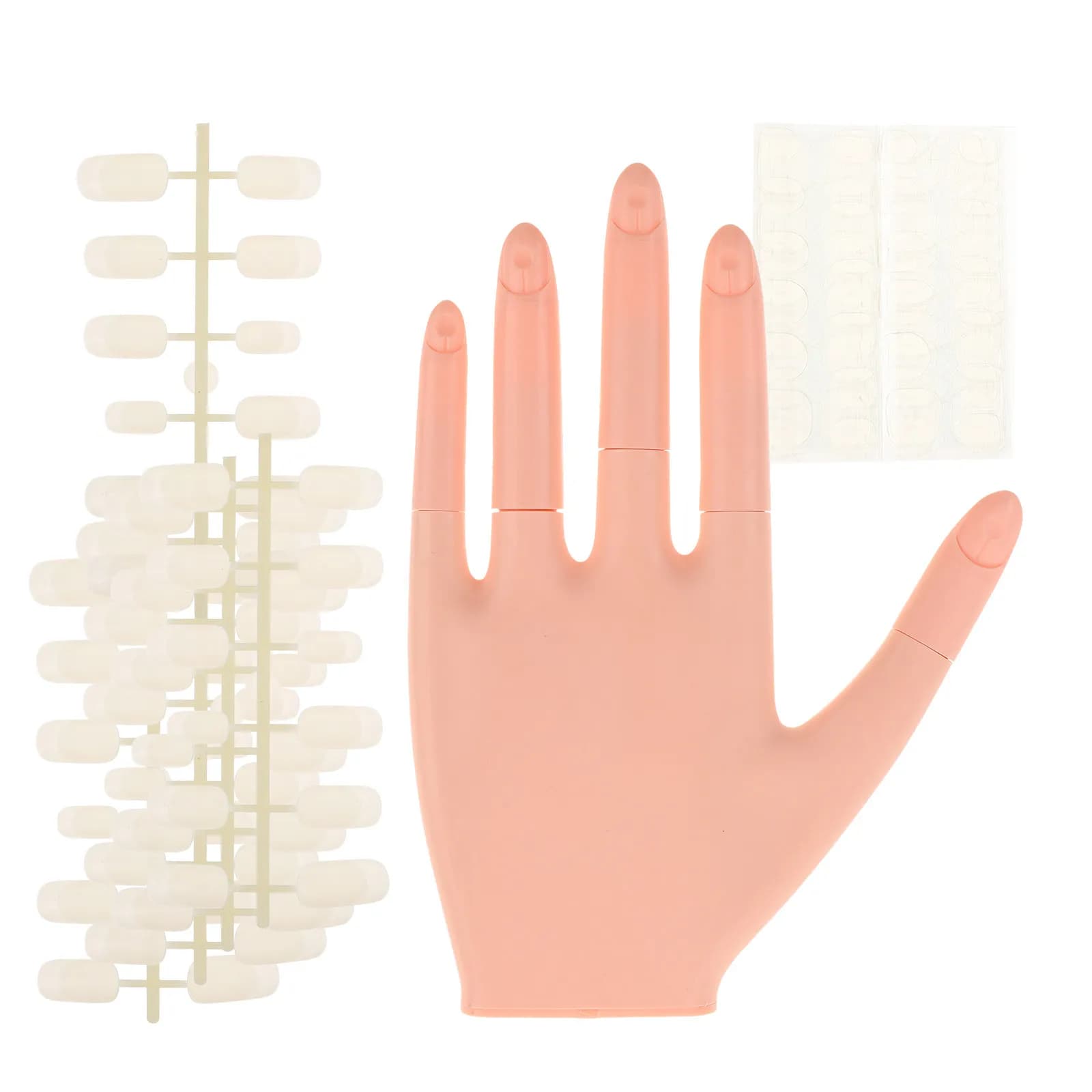Set of Manichini for Nail Practice, Flexible and Removable Fin Hand for Acrylic Nails, Manicure Training, Nail Art Practice for Salone