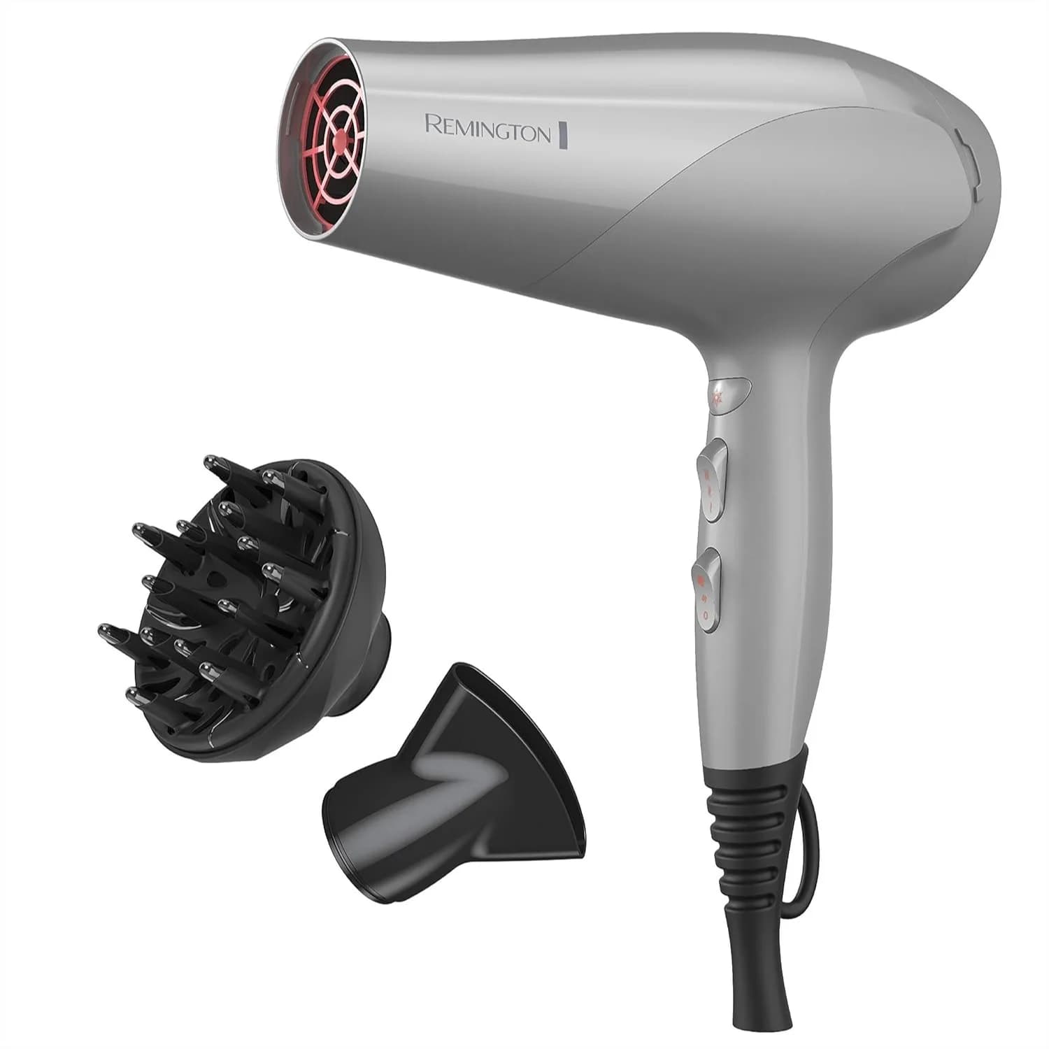 Asciugacapelli con Tecnologia Ionica in Ceramica e Tormalina, 1875W, Diffusore e Concentratore, Set da 3 Pezzi
