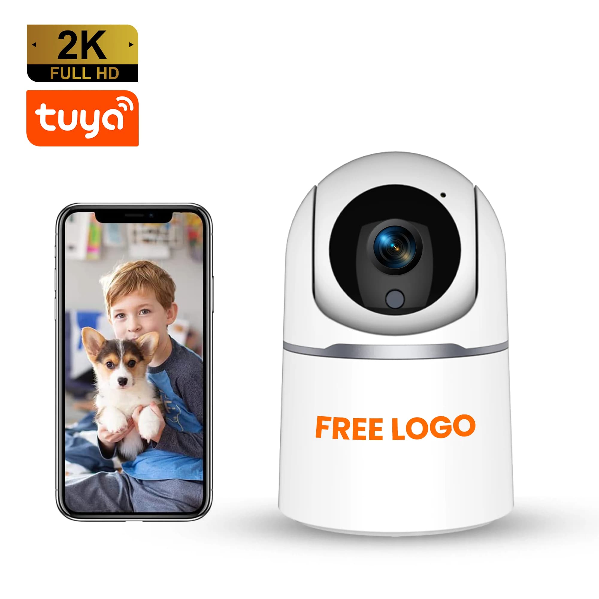 Telecamera di Sorveglianza Wireless Tuya 4MP PTZ 2K WiFi per Bambini e Animali Domestici con Visione Notturna e Tracciamento Intelligente
