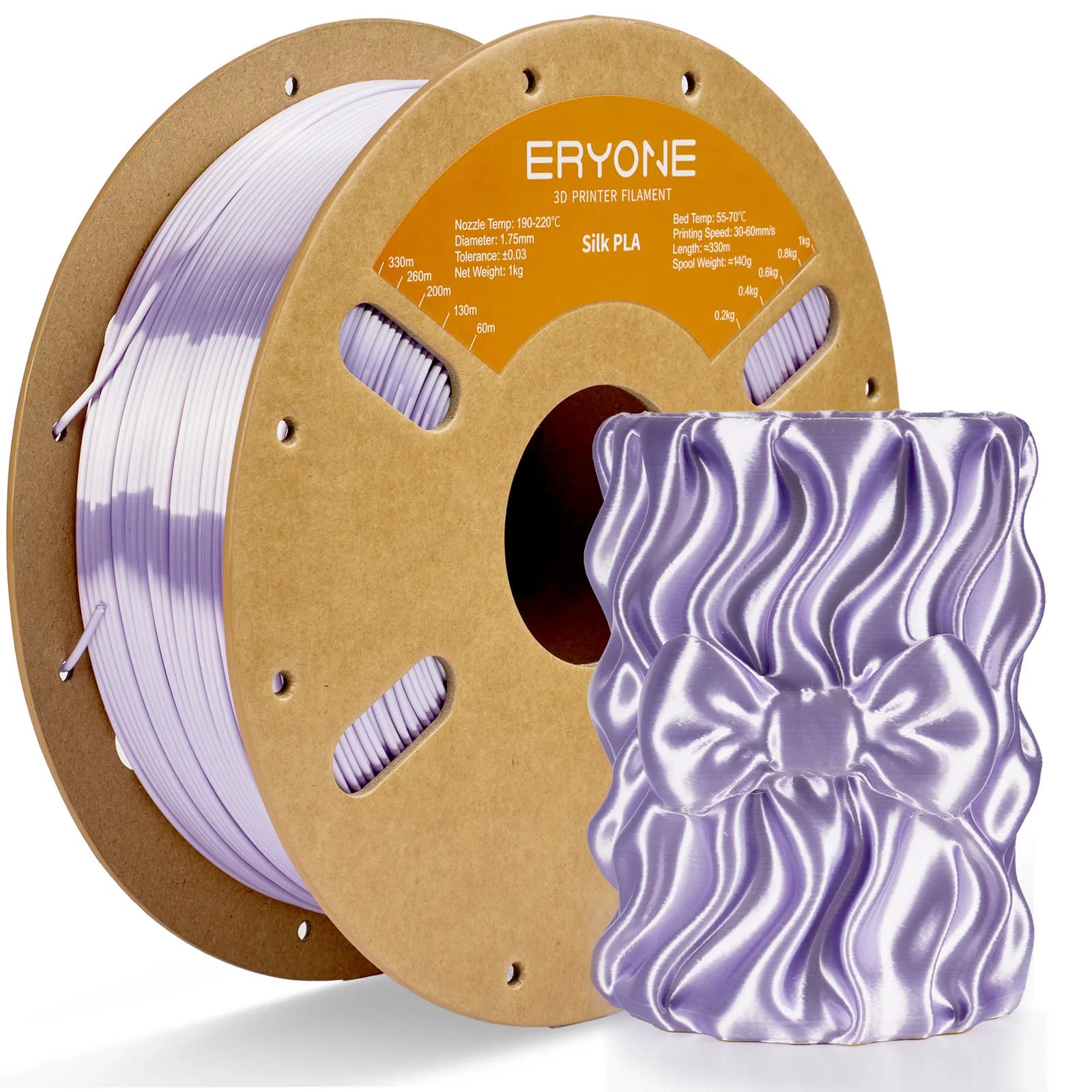 ERYONE Solid-Color Silk PLA Filament for 3D Printer 1.75mm +/- 0.03mm Compatible with Most FDM Printers