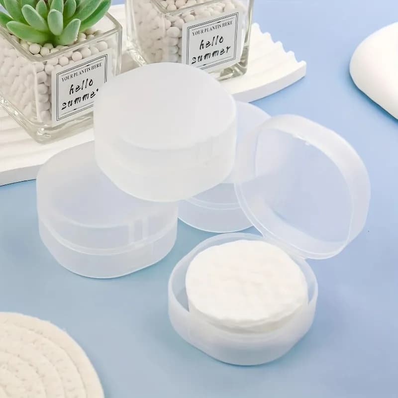 1PCS Durable Transparent Makeup Storage Box - Sealed Dust-Proof Design, Portable for Travel/Home, Fits Pads/Brushes/Beauty Balls
