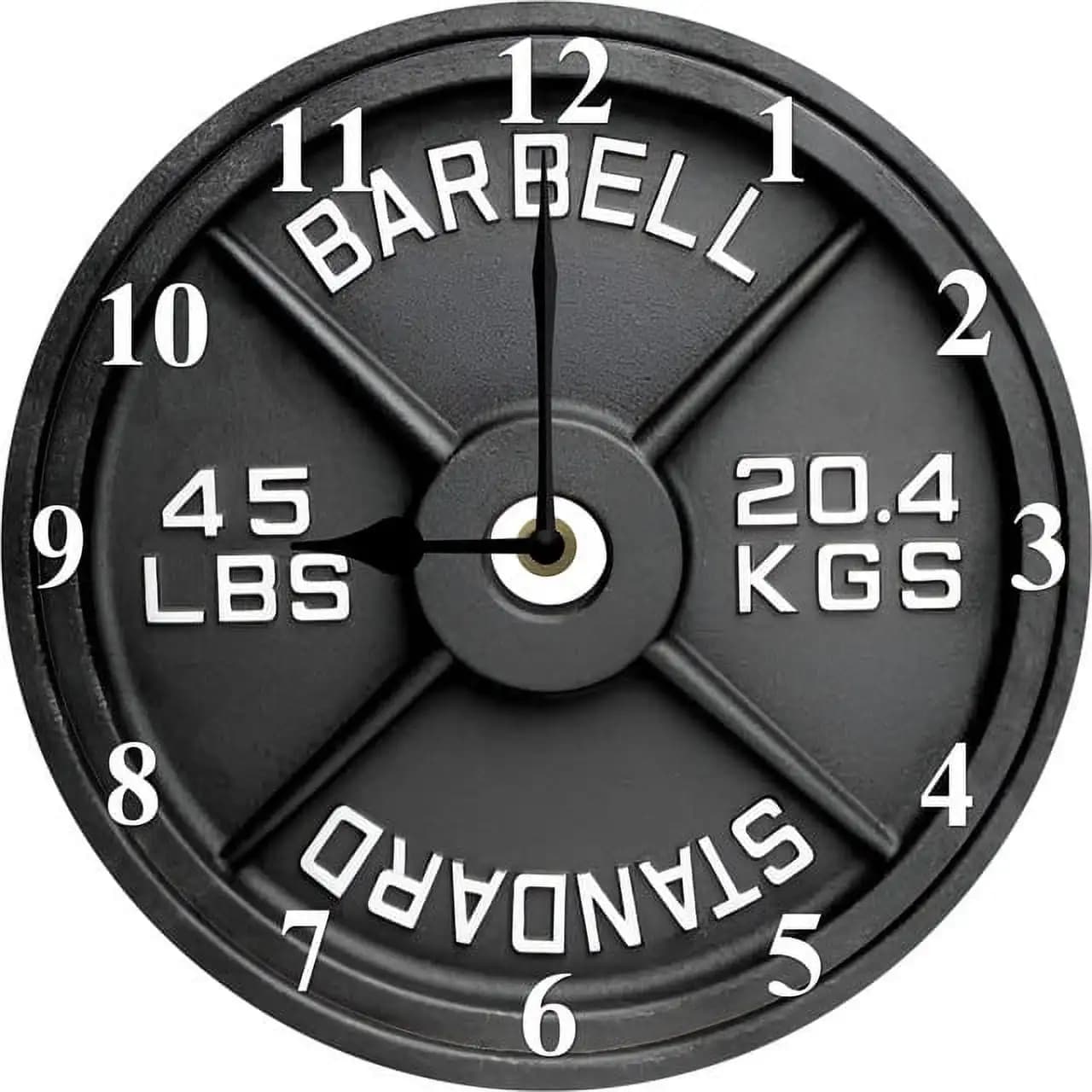 Barbell Wall Clock Gym PVC Wall Clocks Barbell Weight Plate Fitness Wall Decor Home Gym Decor for Bedroom Living Room