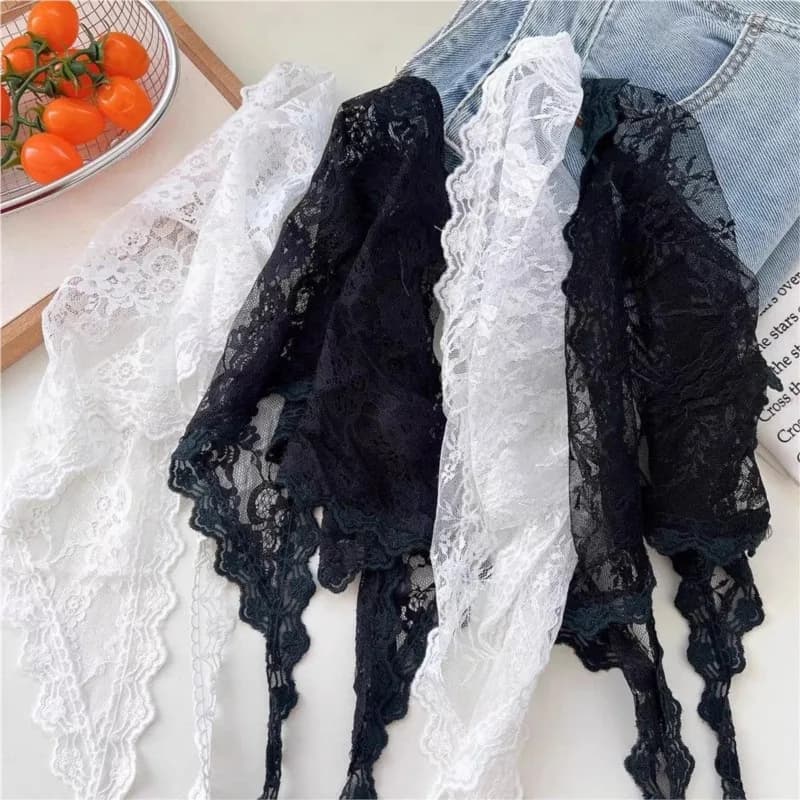 New Short Triangle Gonna, Half Length Gonna, Gonna With Balza, Gonna With Lace Edge, Small Aprons, Lace Maid, Korean Style, Spring Foulard