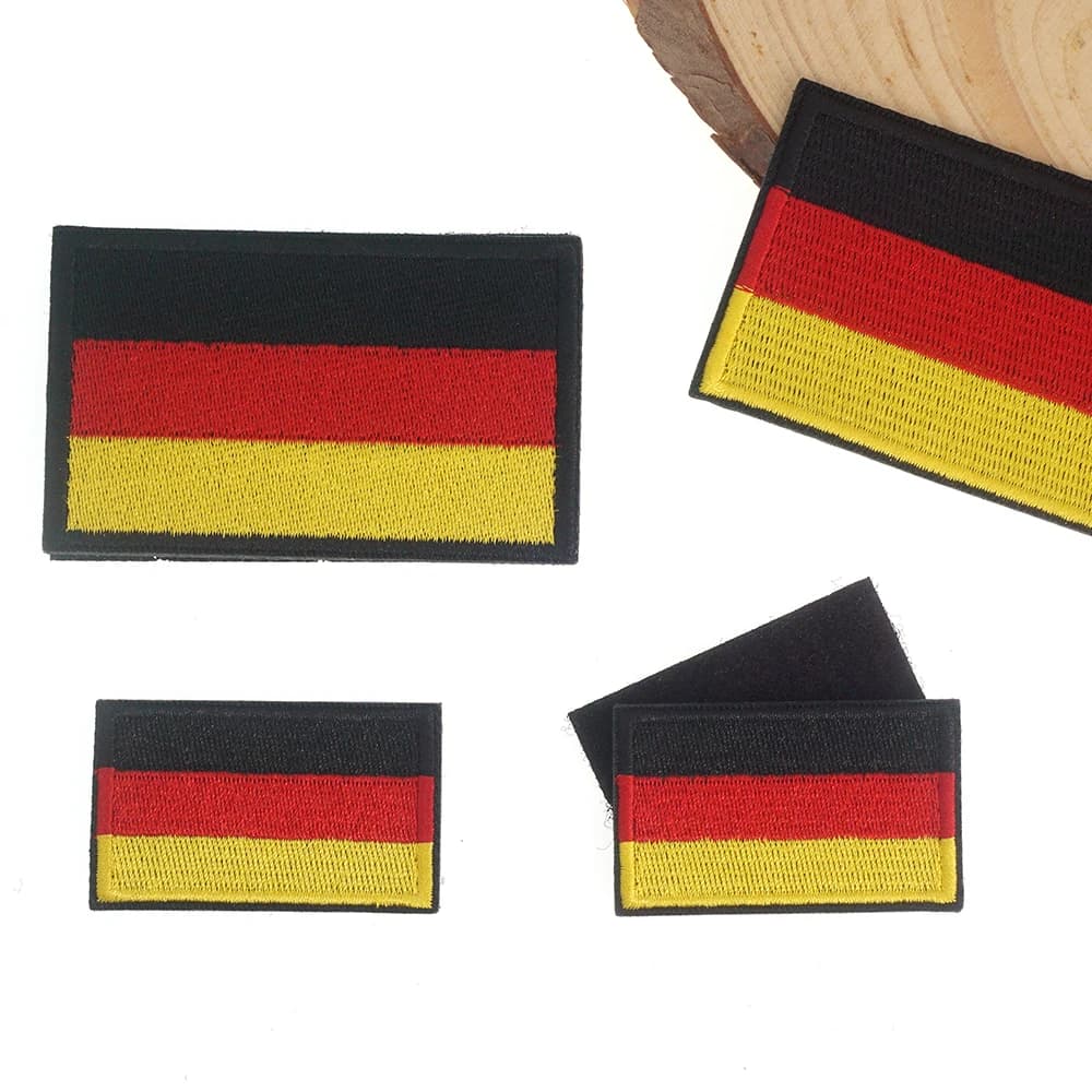 5 pz/1 pz German flag black embroidered patch Germany hook and ring shoulder badge thermal adhesive clasp for clothing accessories
