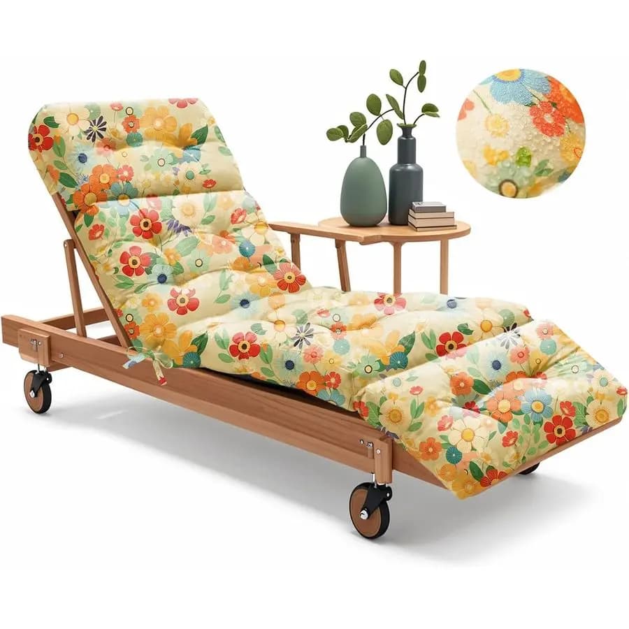 Chaise Longue 75,1 x 22,8 x 4,7 Inches, 100% Waterproof, Cotton Substitute for Patio Sdraio and Outdoor Pool