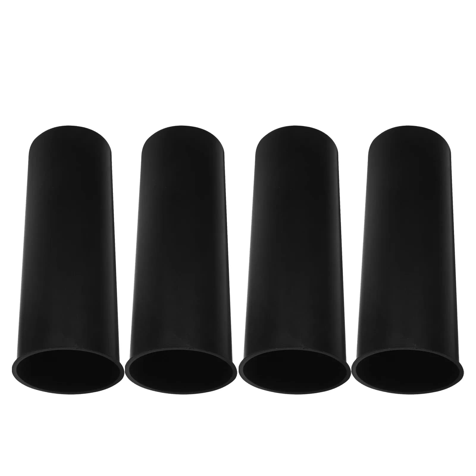 4Pcs Black Toilet Brush Holder Cup Plastic Round Modern Style Anti-Stain Base Stable Non-Slip Brush Storage for Bathroom
