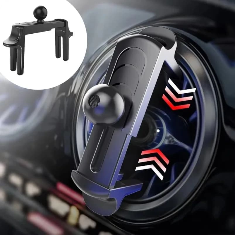 Supporto per telefono con clip per presa d'aria rotonda per auto con base a sfera universale da 17 mm per supporto per cellulare automatico con uscita d'aria rotonda Mercedes Benz