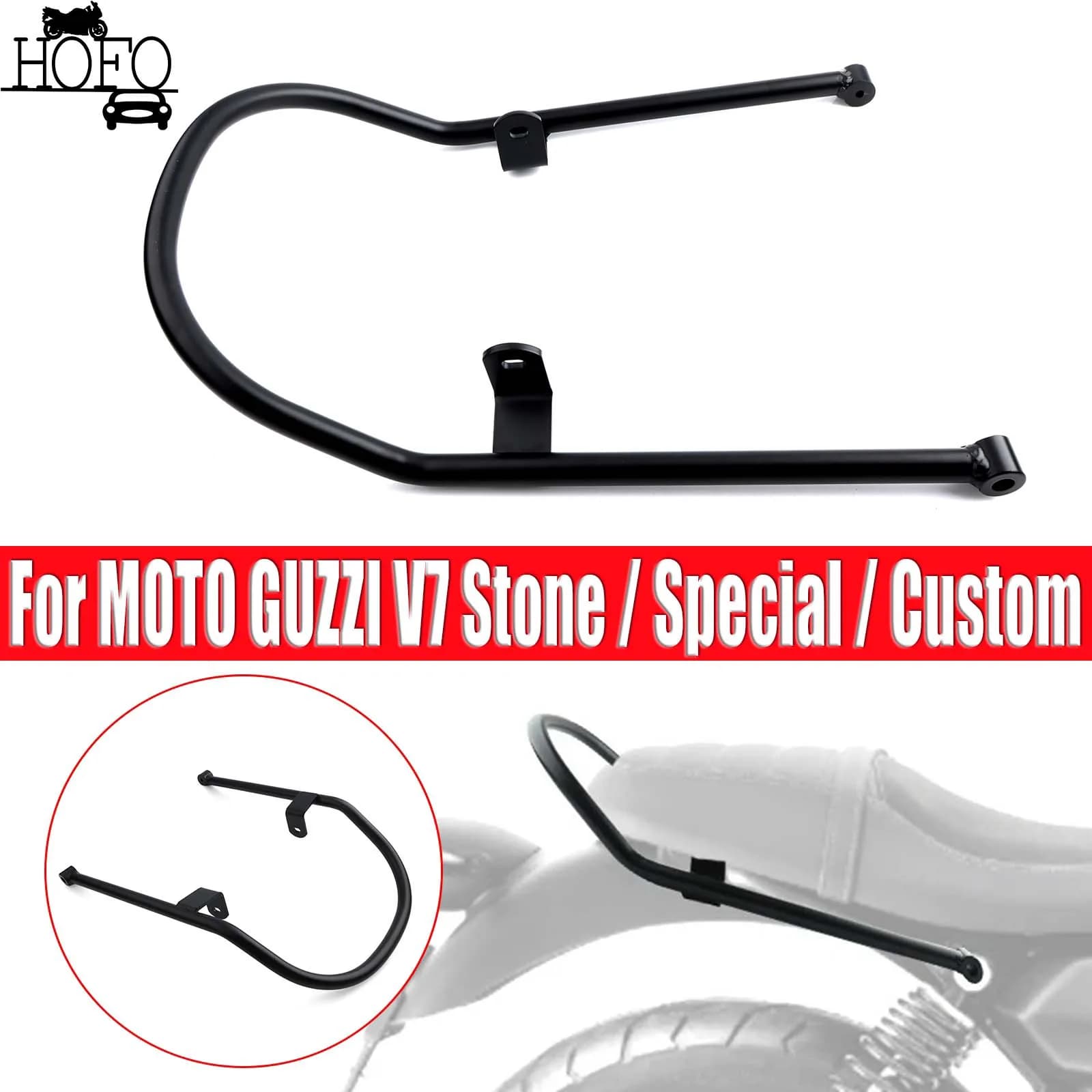Rear Luggage Rack Cargo Carrier For MOTO GUZZI V7 Stone / Special / Custom Passenger Armrest