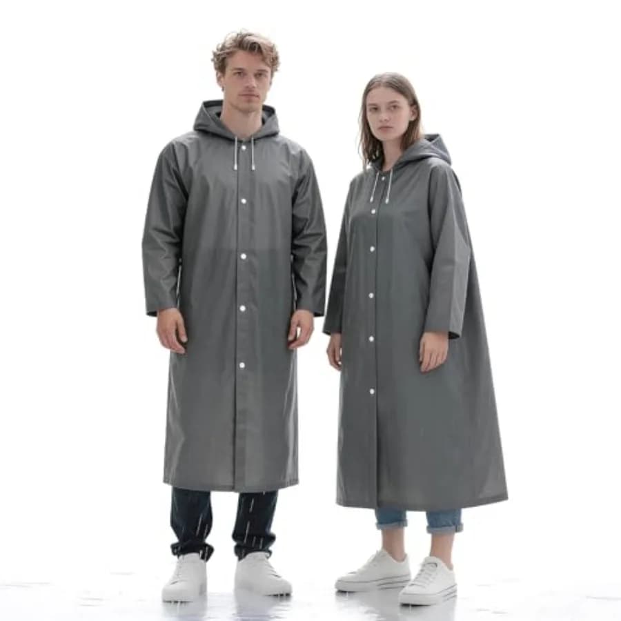 Rain Coat, Rain Ponchos for Adults, Ponchos Adult, EVA Waterproof Rain Jackets, Clear Rain Jacket for Camping, Hiking