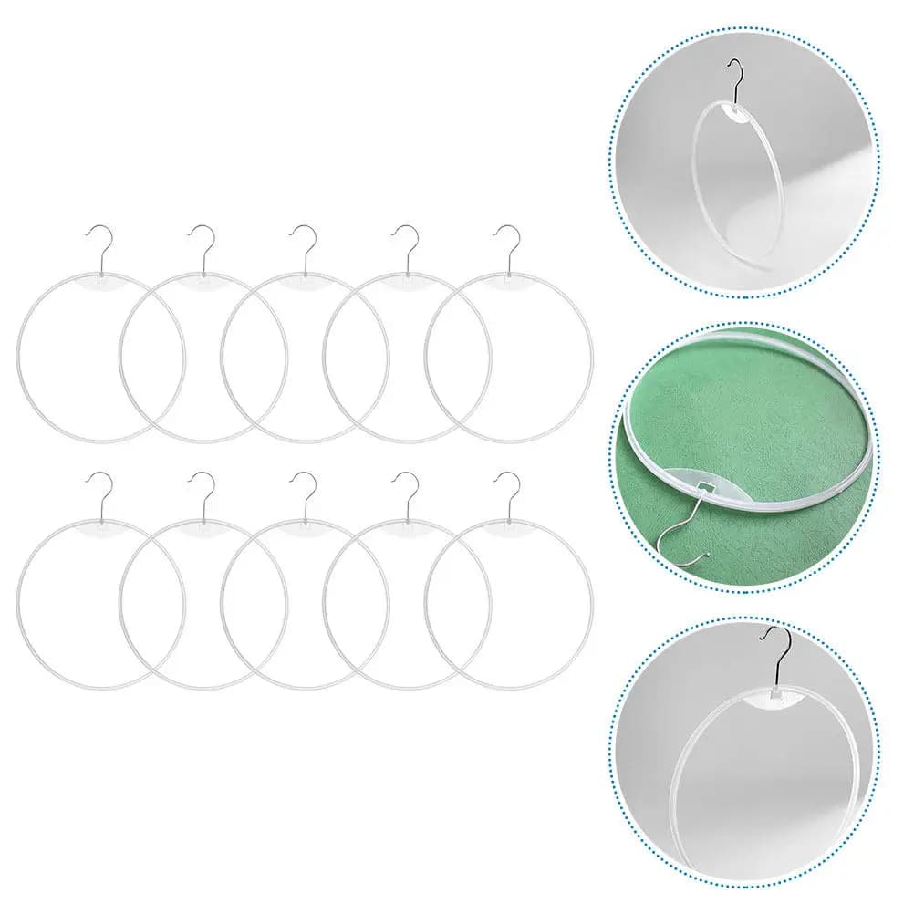 10 Pezzi Appendiabiti Rotondi per Bikini, Espositore in Plastica, Porta Cinture e Sciarpe, Organizzatore Multifunzionale per Armadio