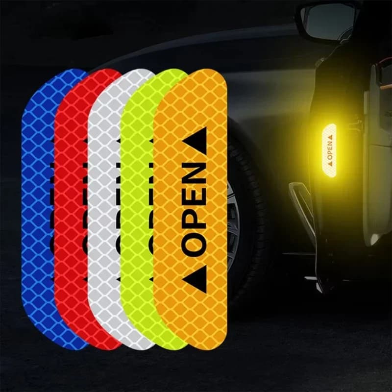 4 Pieces Reflective Wall decals for Car Doors, Warning Tape for Door Opening, Car Accessories, Reflective Wall decals for Outer and Interior