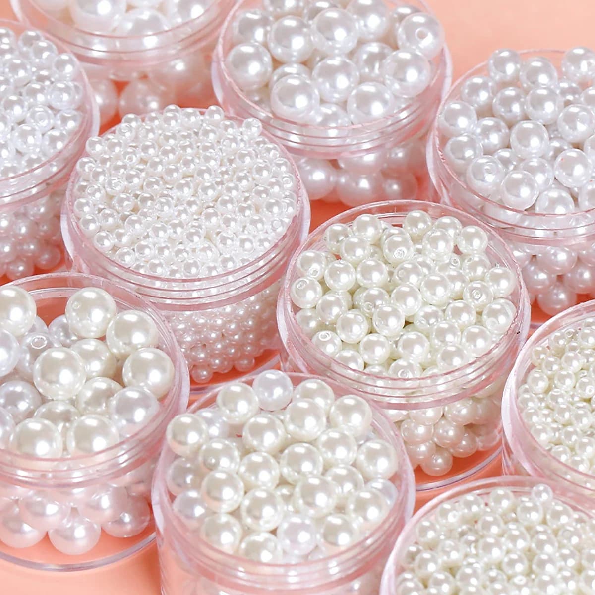 3-20mm DIY Dangle Earrings Jewelry Bracelet Clothing Hole Straight Rice Round White Imitation Pearls ABS Beads