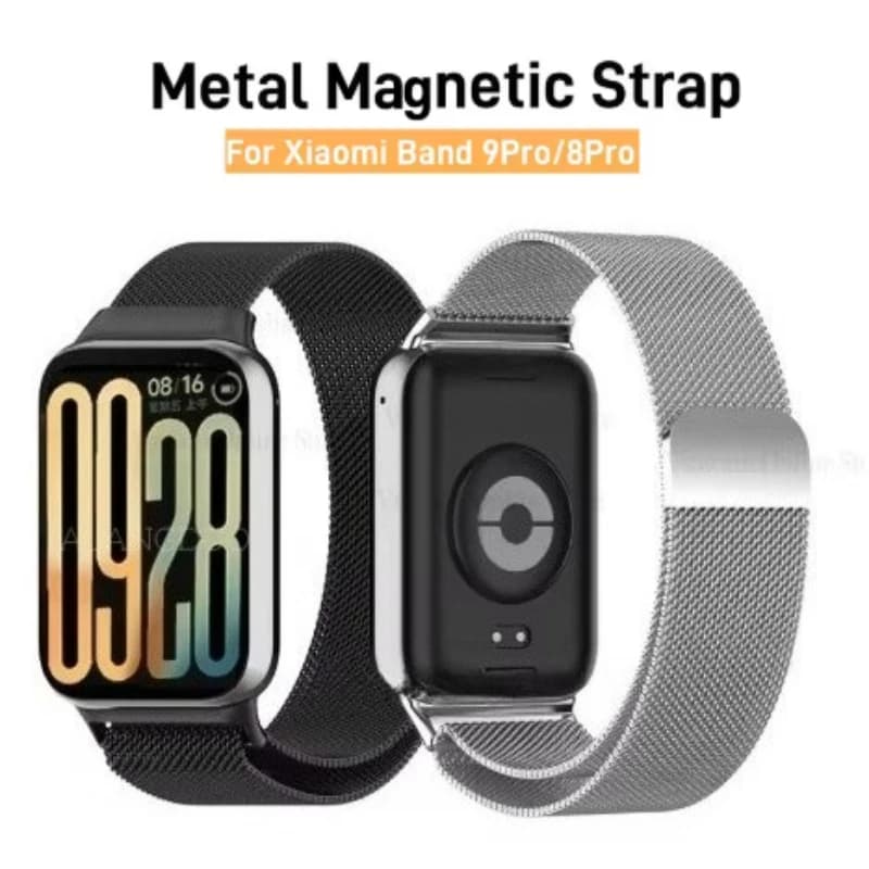 Cinturino in maglia metallica per Xiaomi Mi Band 9 Pro/8 Pro cinturino di ricambio per braccialetto intelligente magnetico milanese per Redmi Watch 5 4