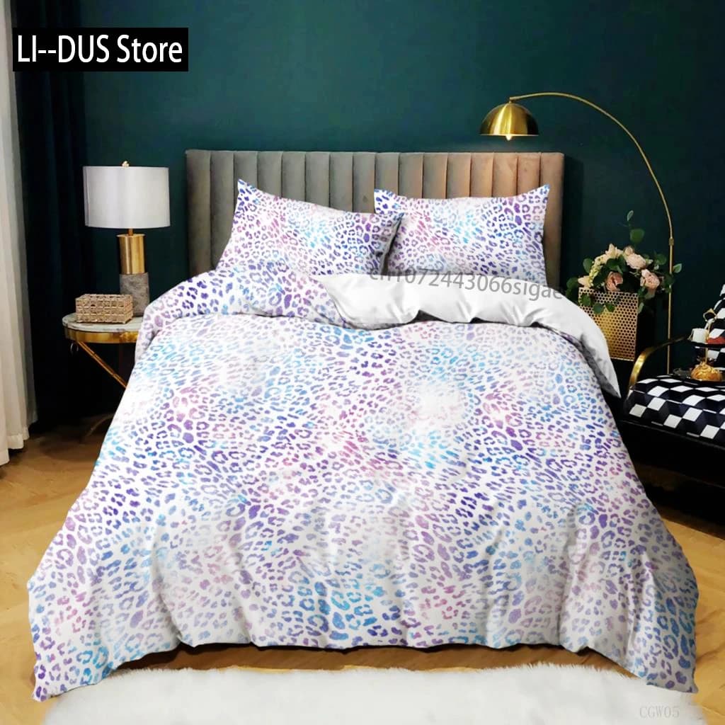 Copripiumino con stampa leopardata Set di biancheria da letto con stampa ghepardo rosa Copripiumino a tema animali selvatici per ragazze Adolescenti Copripiumino in microfibra