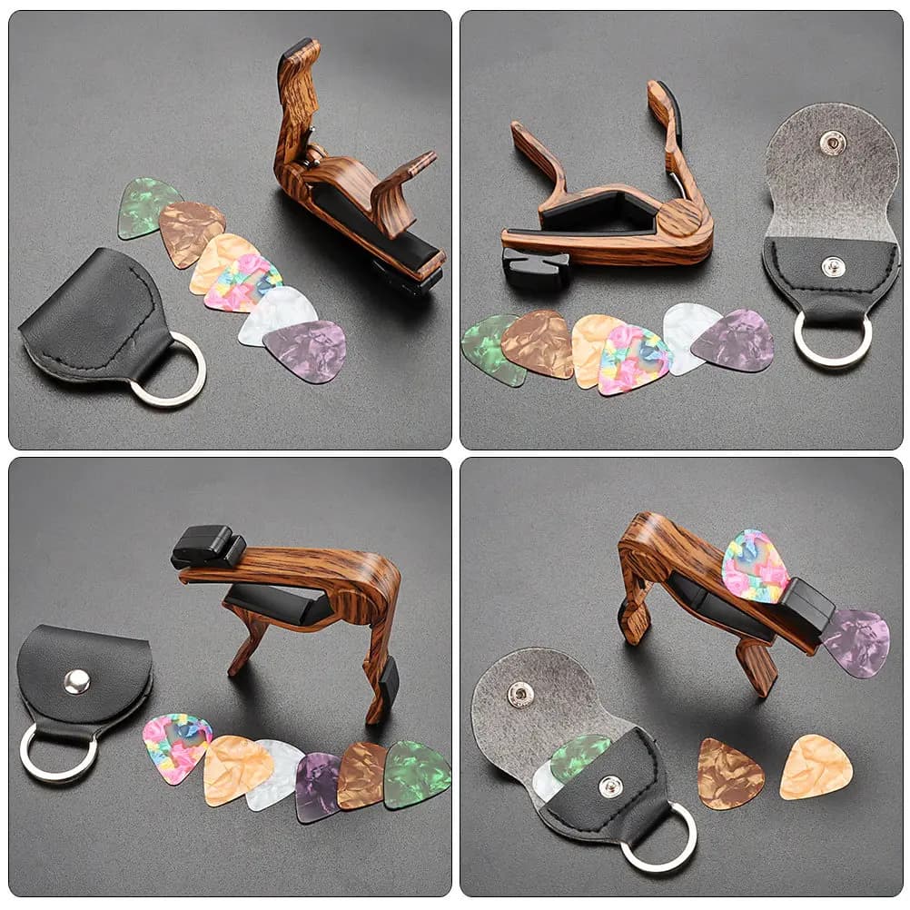 Set Portacapo Portatile per Chitarra Elettrica, Acustica, Basso, Ukulele, Mandolino, Banjo - Accessorio per Strumenti Musicali