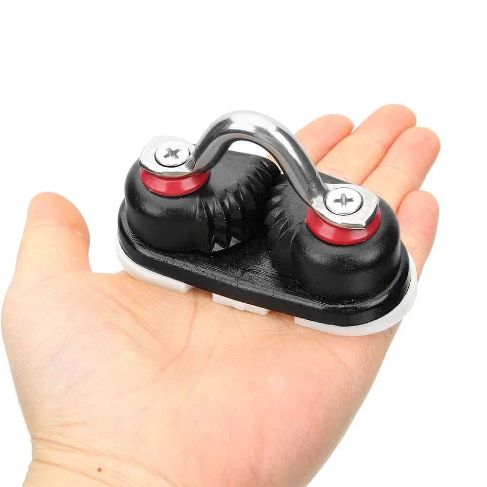 2Pcs Compact Marine Cam Cleat 86x38mm with Integrated Guiding Ring Aluminum Alloy Rope Cleat for Boat Sailing Kayak Canoe