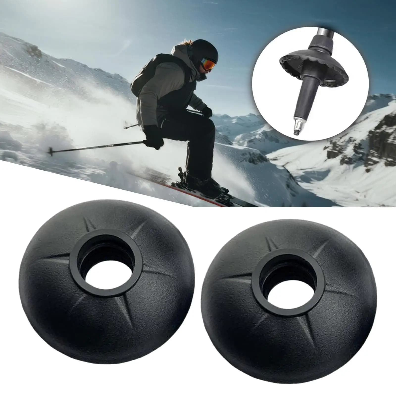 Outdoor Trekking Gear Snowflake Basket Black Ski Pole Tip Protector for Trekking Folding Hiking Poles