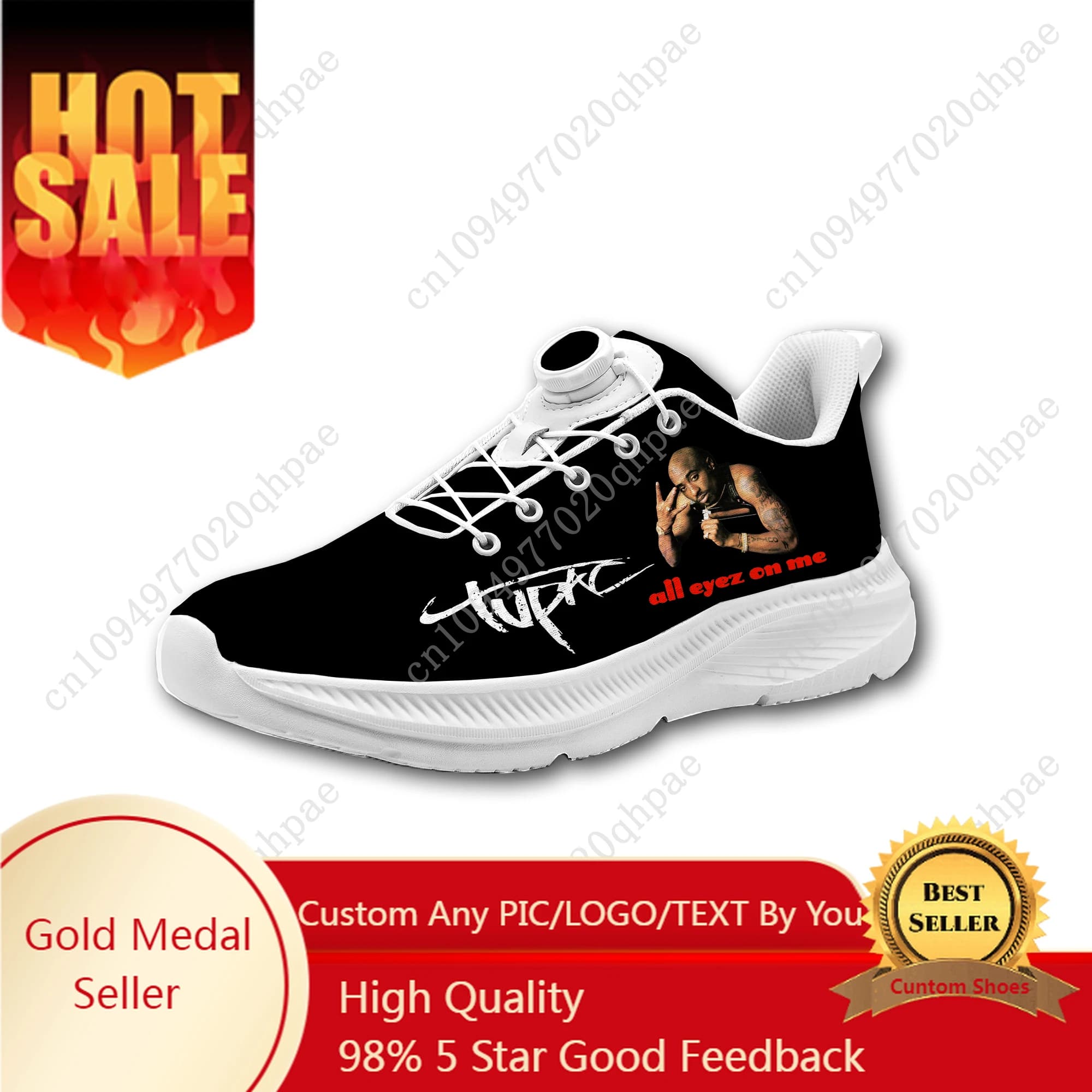 Men's Running Shoes 2pac Woman with Laceless Rotating Button Sneakers Sporty by Esterno