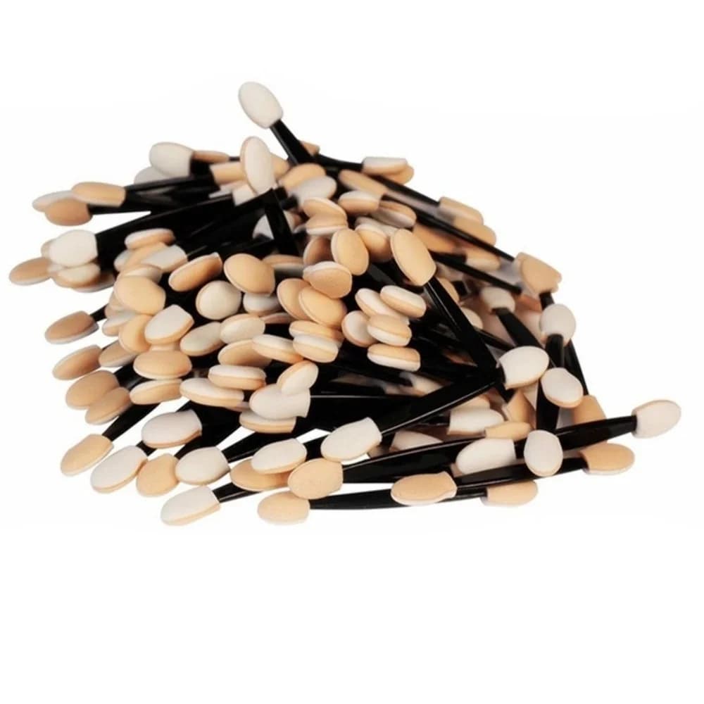 50/100 pz Double Sided Ombretto Applicatore Specchio Cromo Pigmento Spugna Stick Polvere Per Unghie Spazzole Spugna Usa E Getta