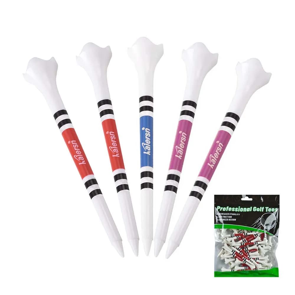 Kaiersn Tees da golf professionali in plastica Confezione da 50 (3-1/4") Durata migliorata Stabilità Minimizza l'attrito e la rotazione laterale