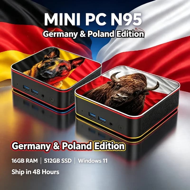 2026 Mini Gaming Desktop Computer Intel Core N95 Windows 11 16GB DDR4 RAM 2TB SSD WiFi 6 Bluetooth 5.2 4K HD Gaming PC