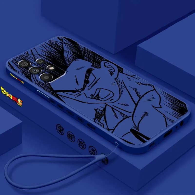 Cover per telefono con personaggio maschile dei cartoni animati per Samsung Note 20 A17 A07 A36 A56 A73 A72 A71 A55 A54 A53 A52 A51 con cordino liquido a sinistra