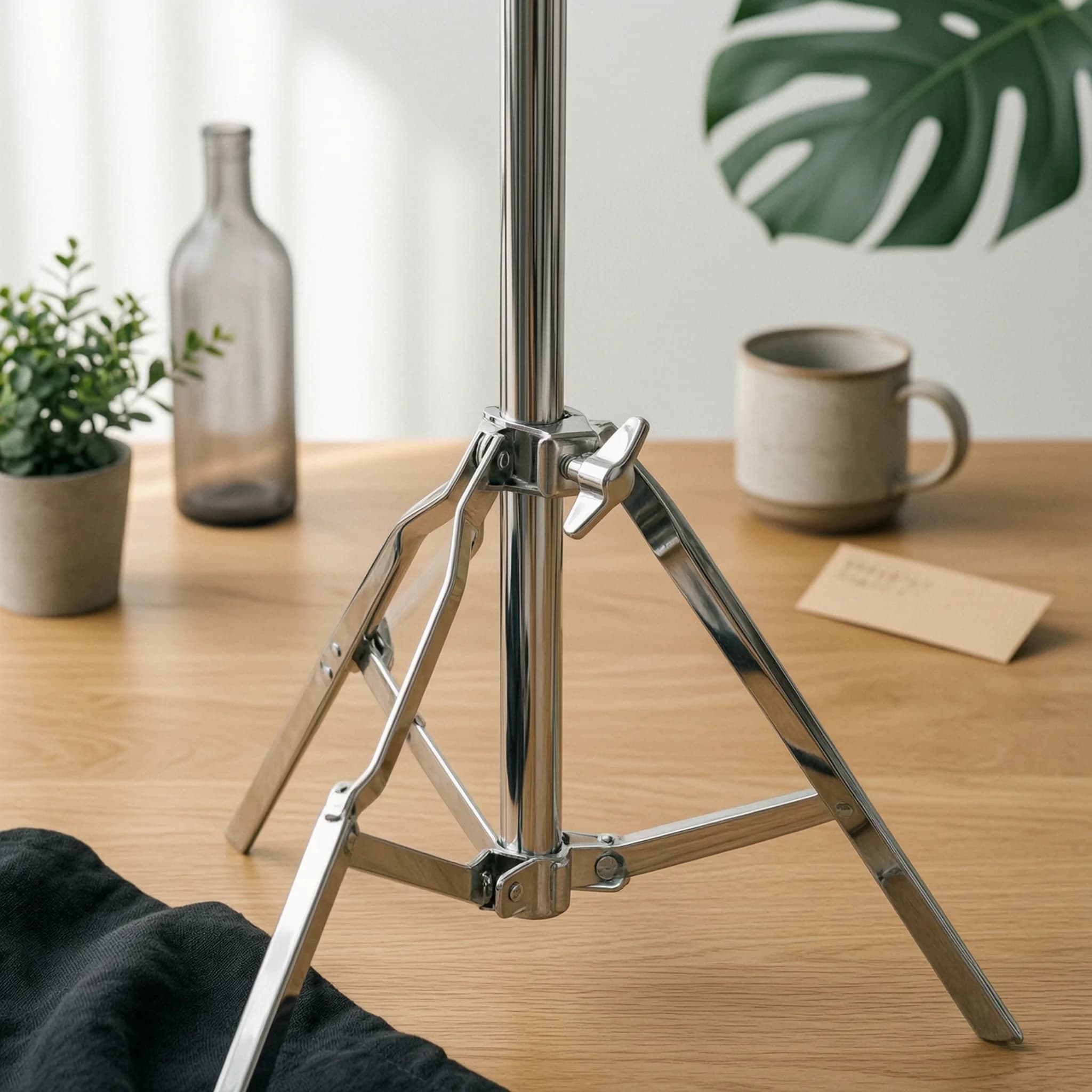 Hi-Hat Stand Tripod Base Hi-Hat Cymbal Stand Drum Hardware Adjustable Height Music Gear Polished Metal Frame