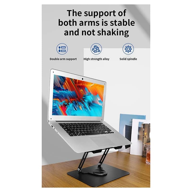 Super Sale New 360 Degree Rotating Foldable Laptop Tablet Book Holder Angle-Adjustable Height-Adjustable Folding Reading Stand