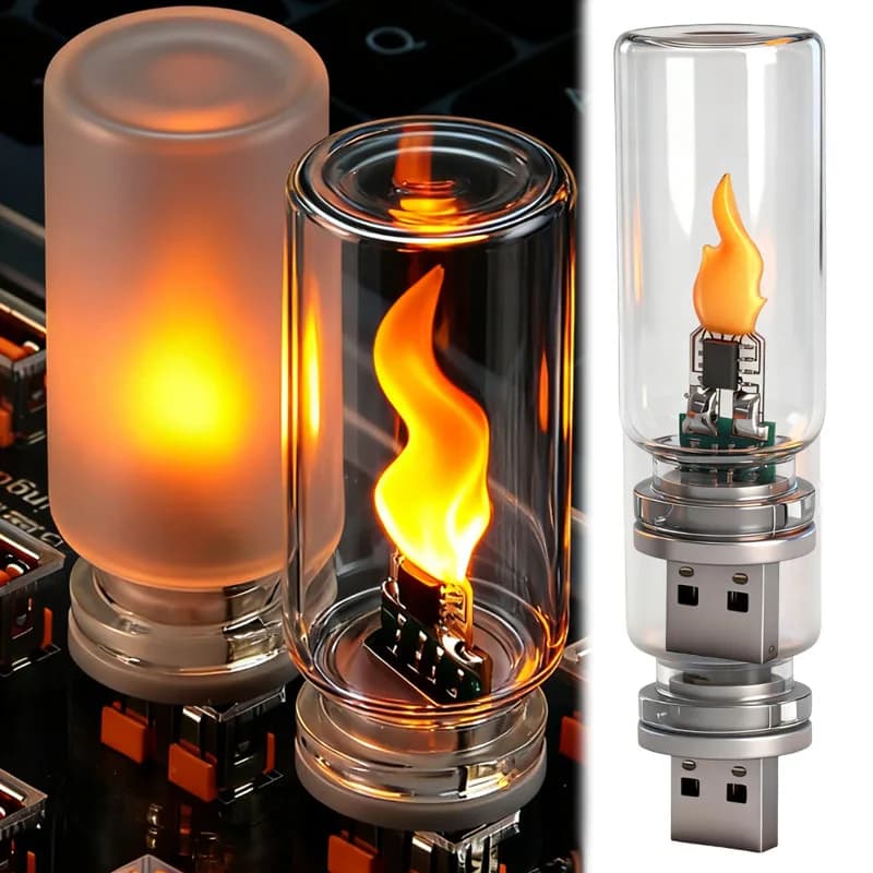 Luce decorativa per interni auto Lampada ambientale per auto Luce notturna per la casa delle vacanze Decorazione automatica 5V USB Led Flash Candele Lampadina