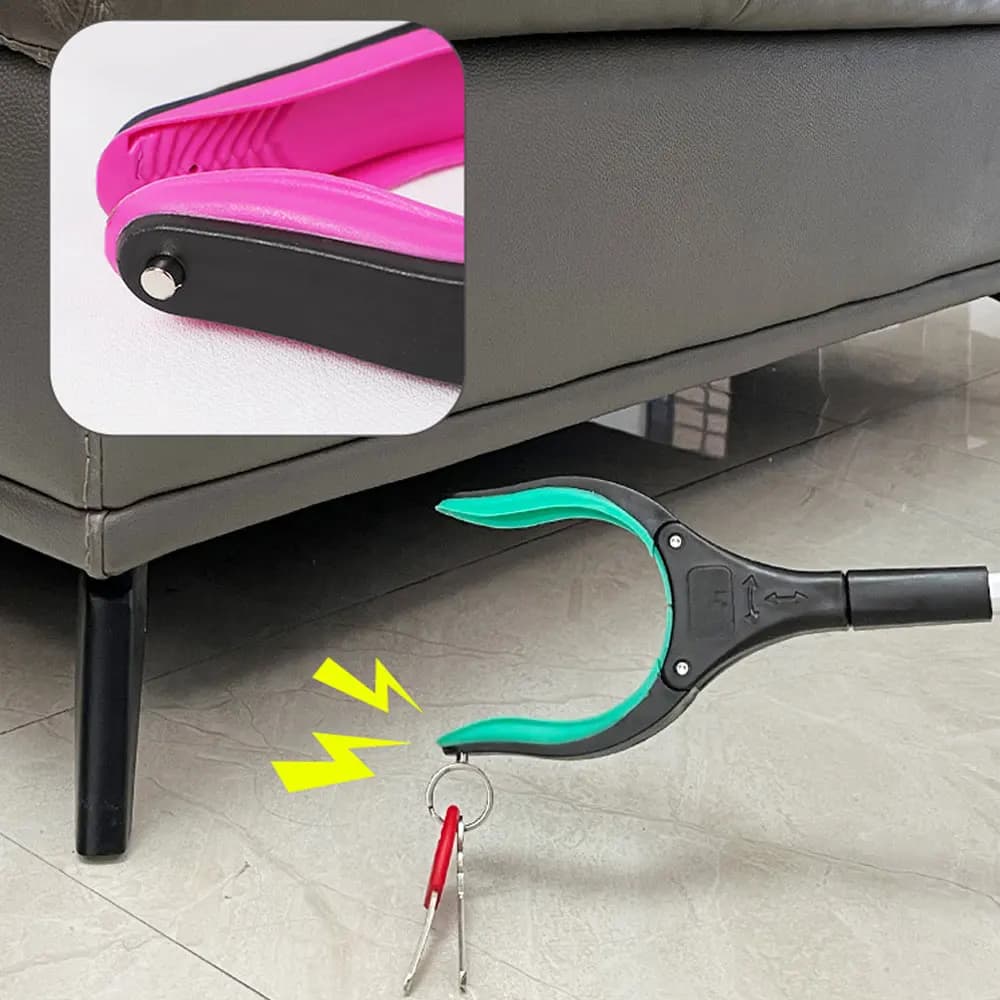 Attrezzo telescopico per afferrare oggetti, portatile e pratico, con impugnatura ergonomica per raccogliere rifiuti, detriti e piccoli oggetti.