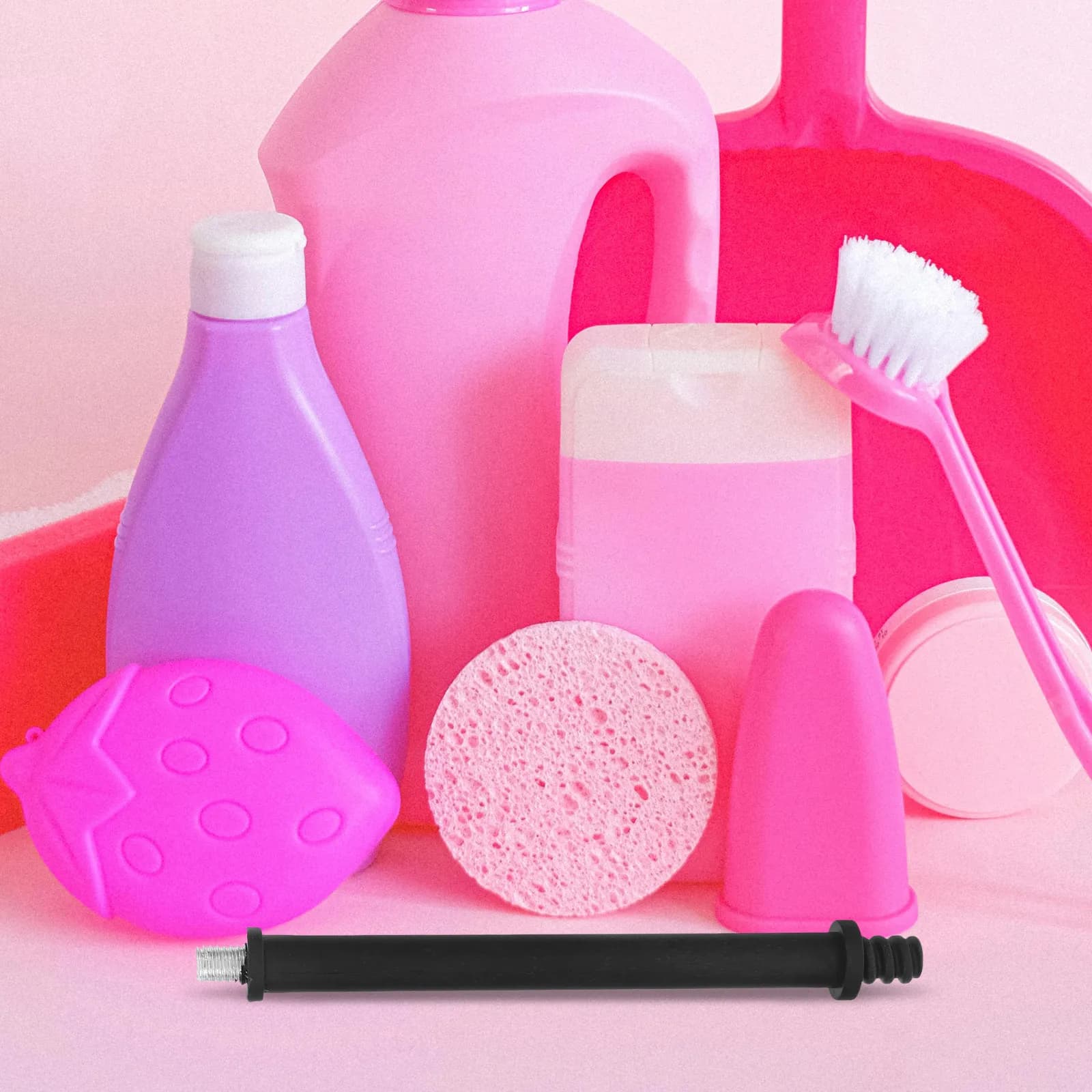 2 Pezzi Manico di Ricambio per Spazzola WC in Plastica e Ferro, Facile da Pulire, Accessori per Spazzola WC, Design Minimalista e Funzionale
