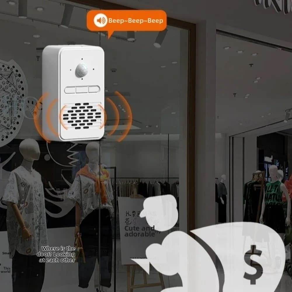 Campanello Intelligente Wireless con Sensore di Movimento PIR, Allarme Audio Antifurto, Montaggio a Parete