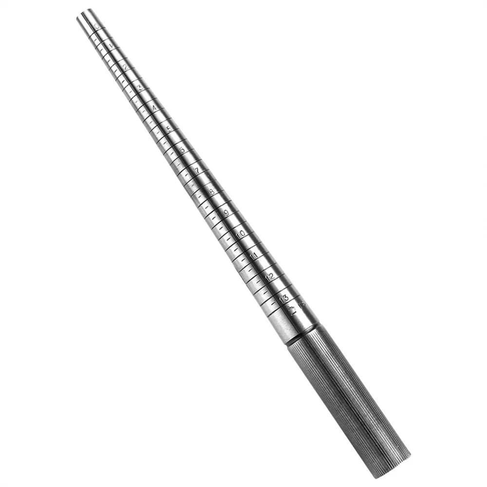 Steel US Standard Ring Mandrel Sliver Length 30cm 0-13 Size Ring Measuring Stick Steel Ring Shaping Tool