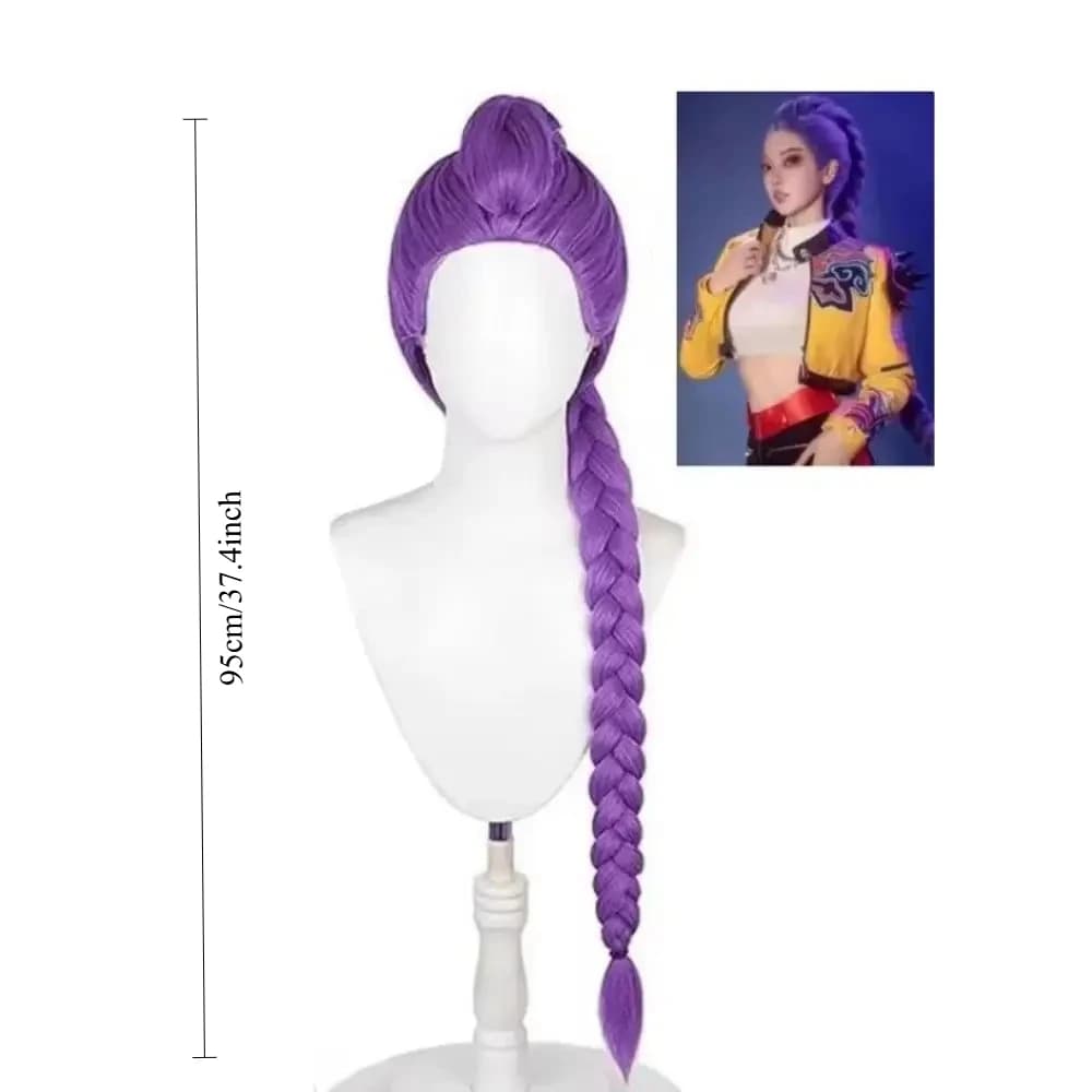 hot kpop cacciatori di demoni costume 37,2 pollici parrucca lunga costume rumi bambini parrucche cosplay anime per la festa in costume di Halloween