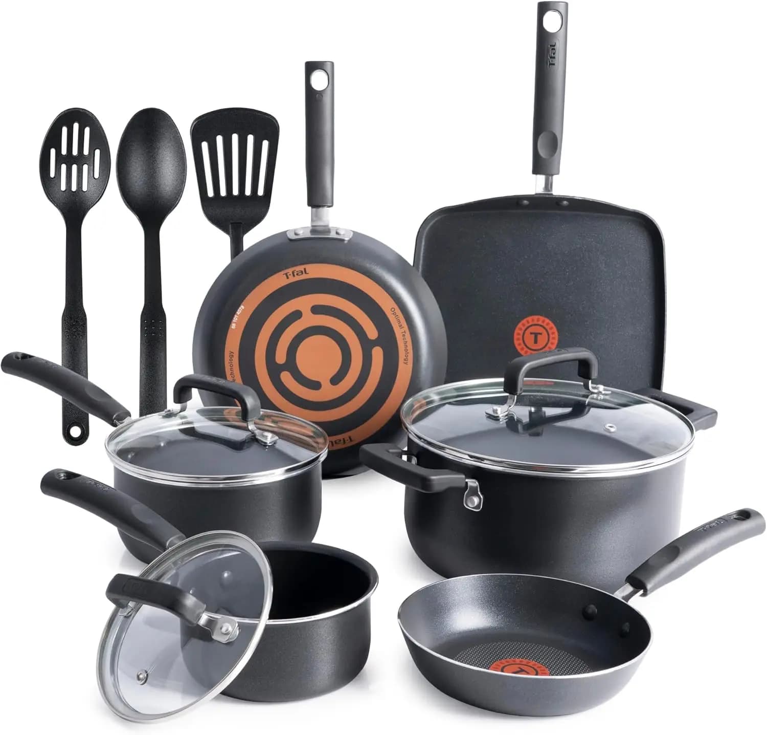 Set of 12-piece anti-stick pots, Suitable for oven up to 350 degrees ° Suitable for dishwasher, includes pans, pots, Dutch oven and plate.