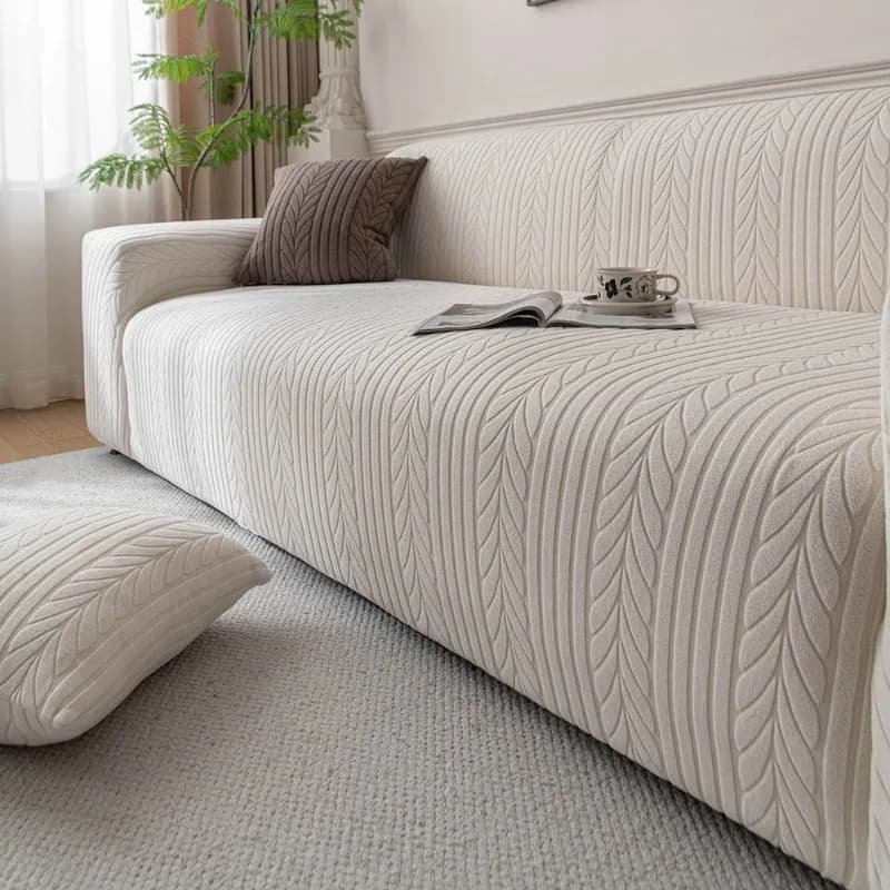 Stretch 1-3 Seater Sofa Cover 2026 New Wheat Pattern Couch Slipcover All-Season Full Wrap Furniture Protector