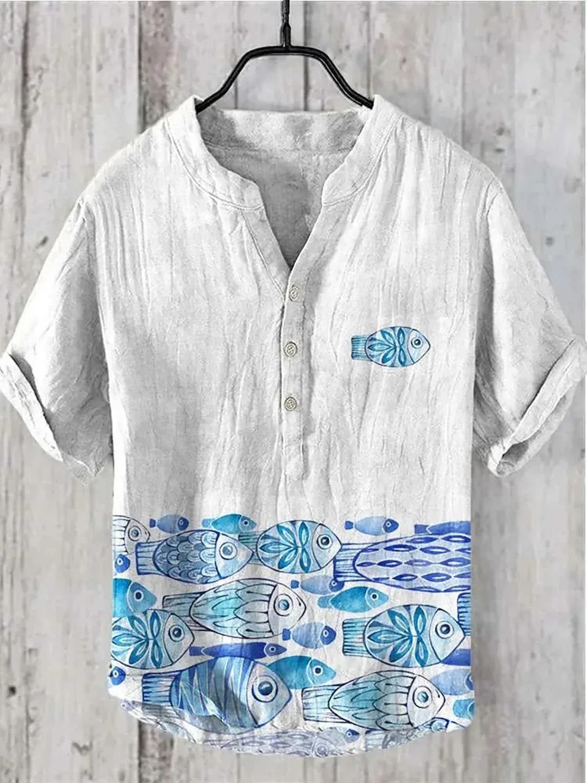 2024 nuovi uomini Casual con scollo a v a tre bottoni in lino stampato in 3D camicia a maniche corte stile hawaiano oversize S-5XL spedizione veloce